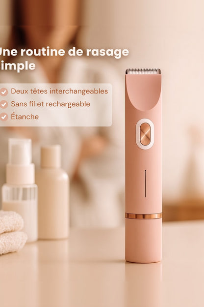 Intimate Electric Razor – cordless, two interchangeable heads, waterproof