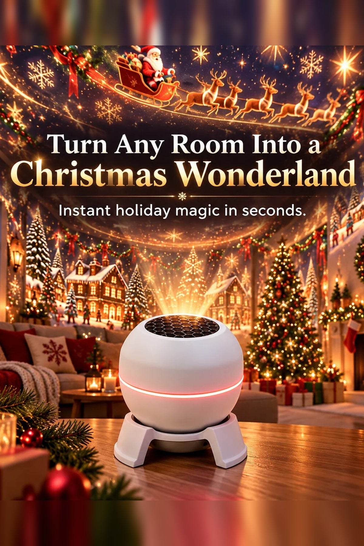 Christmas Projector – moving patterns, compact design, USB powered