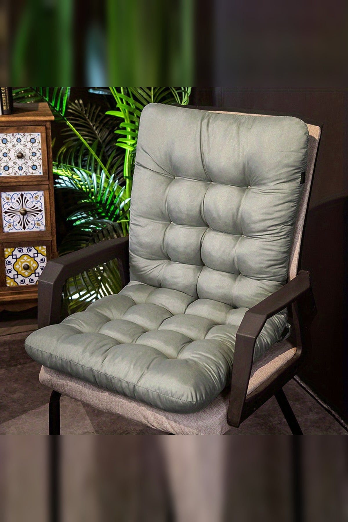 High-Back Patio Chair Cushion – One Piece for Seat and Backrest