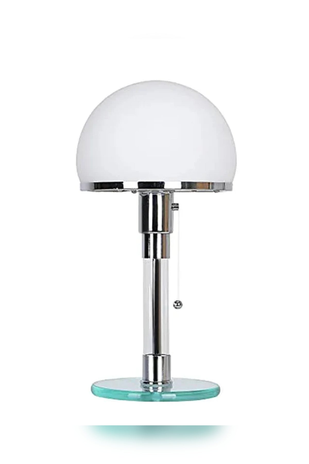 Focalia Table Lamp – Bauhaus design, frosted glass sphere, chrome