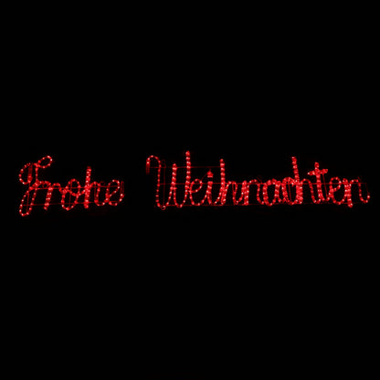 Frohe Weihnachten LED Sign – red, splittable, outdoor decoration