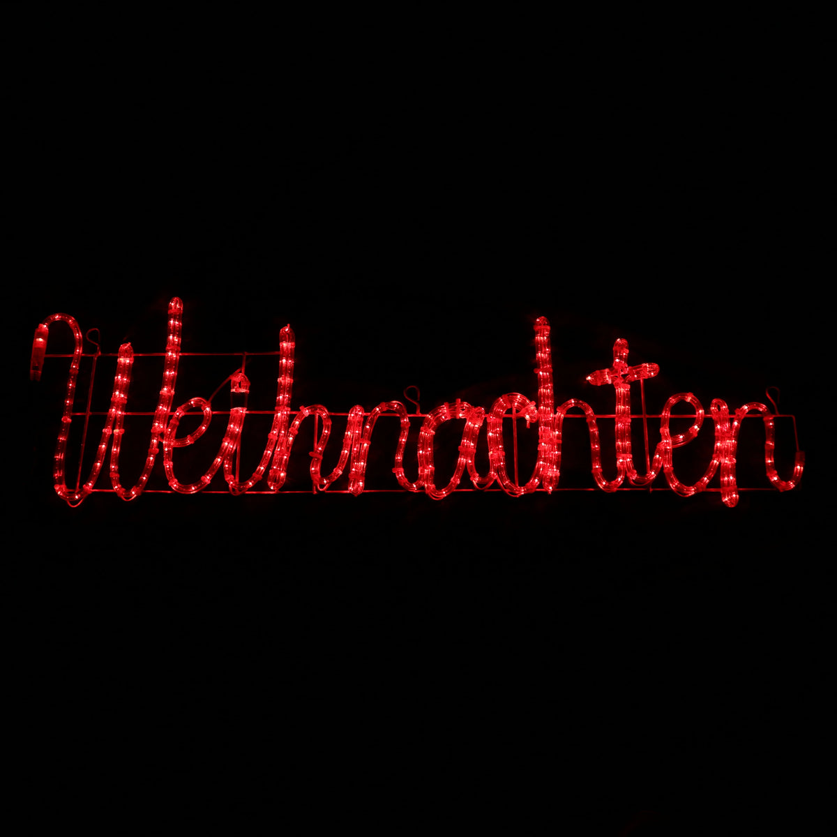 Frohe Weihnachten LED Sign – red, splittable, outdoor decoration
