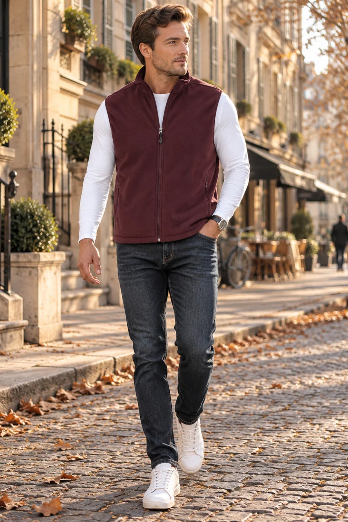 Gilet Men - Sleeveless Fleece with High Collar