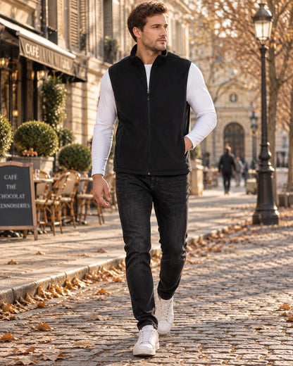 Gilet Men - Sleeveless Fleece with High Collar