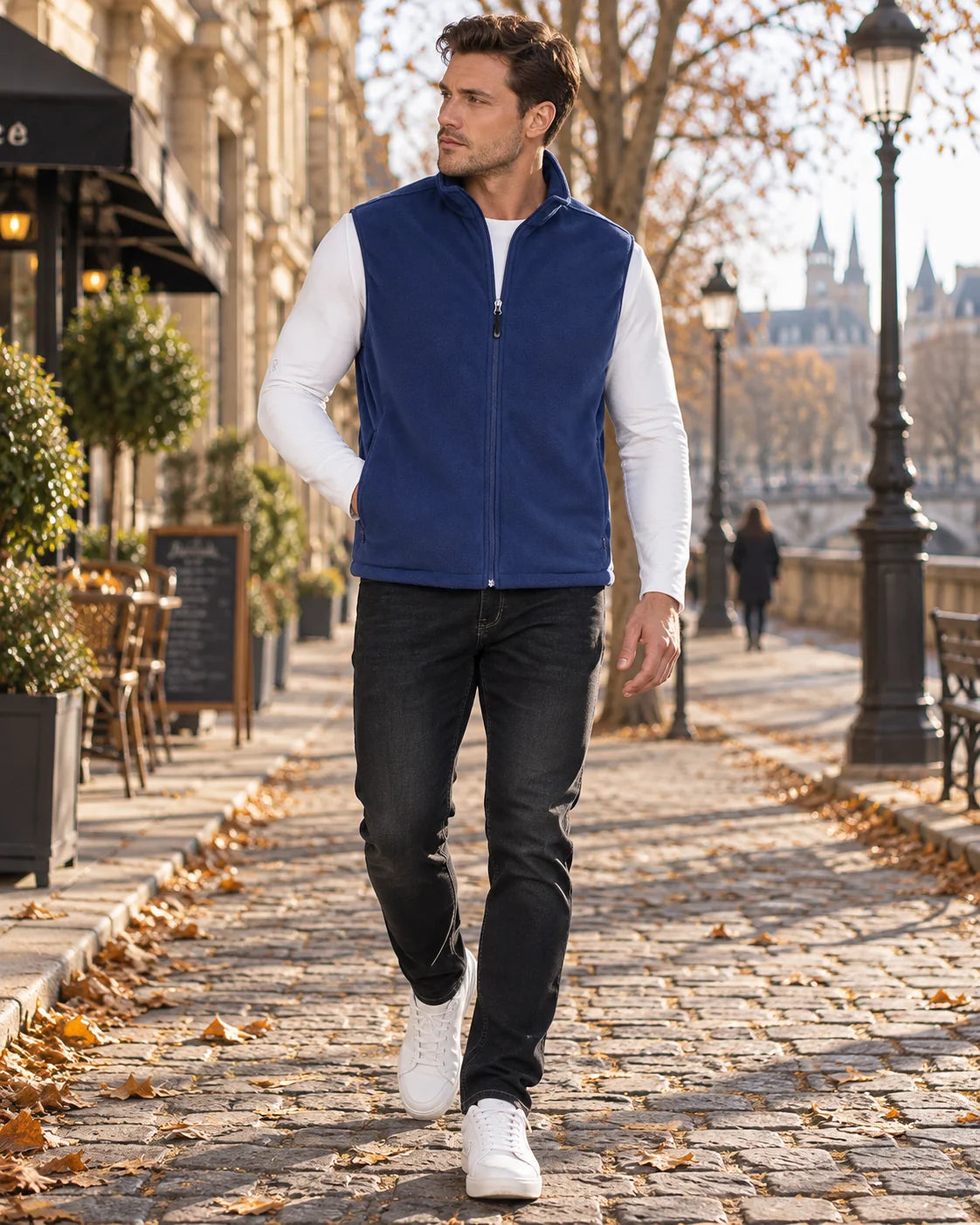 Gilet Men - Sleeveless Fleece with High Collar