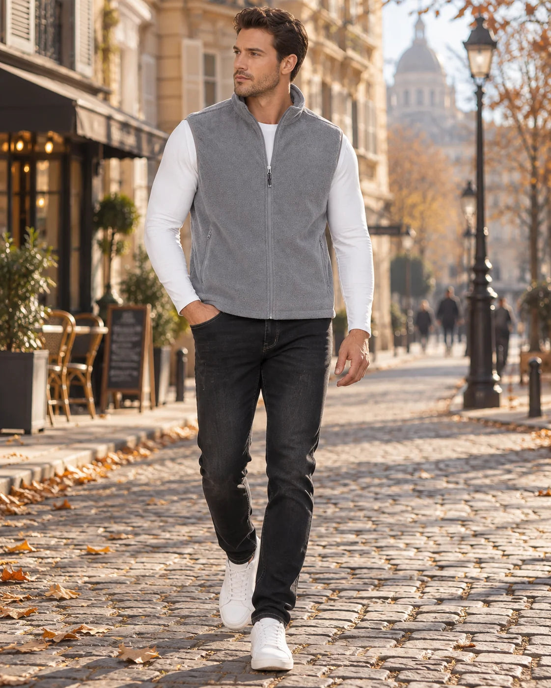Gilet Men - Sleeveless Fleece with High Collar