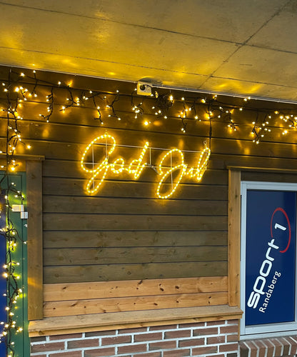God Jul LED Sign – warm white, outdoor festive decoration