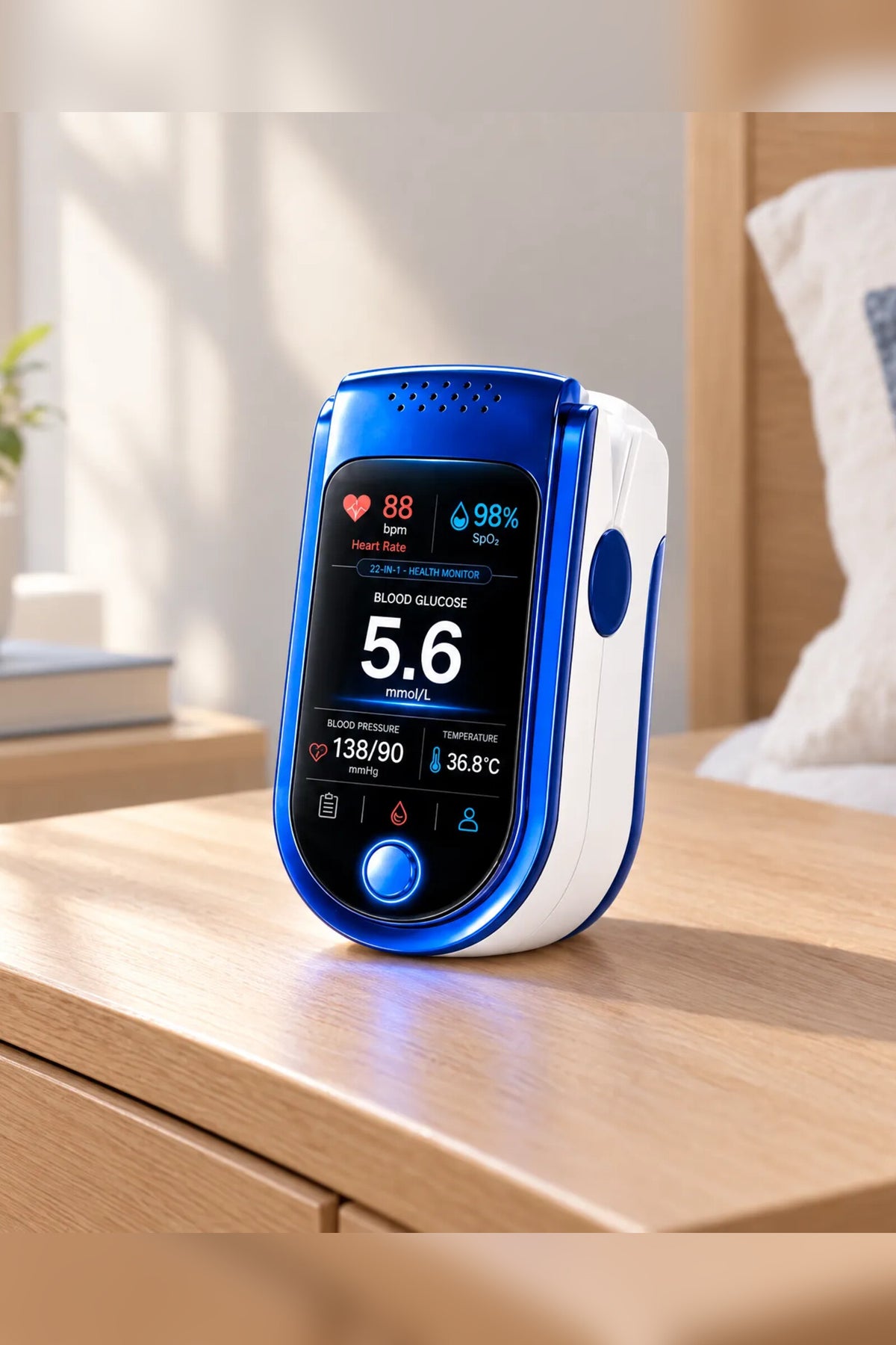 Health Monitor Display – clear glucose and wellness interface