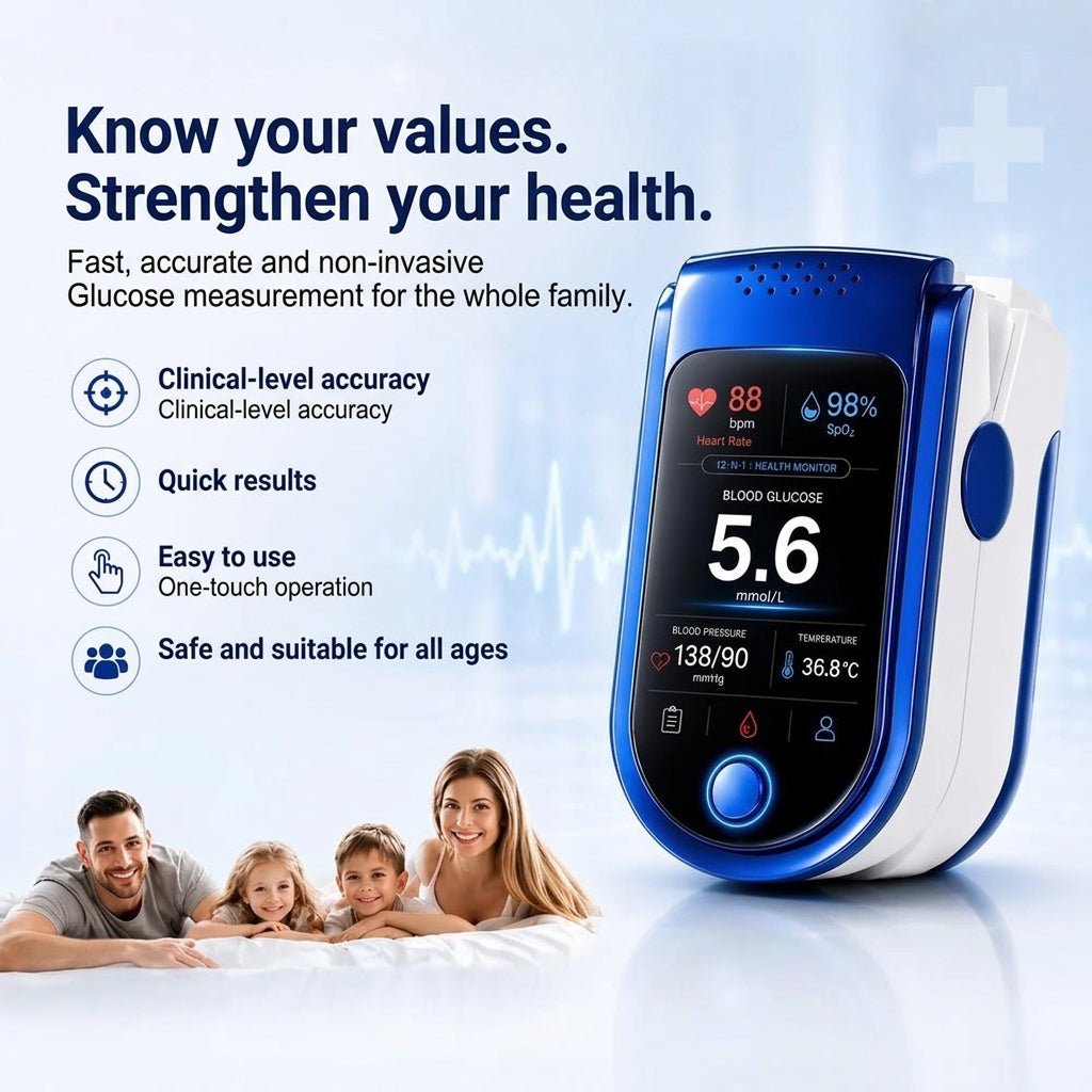 Health Monitor Display – clear glucose and wellness interface