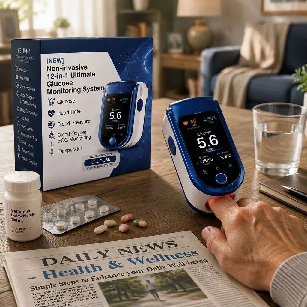 Health Monitor Display – clear glucose and wellness interface