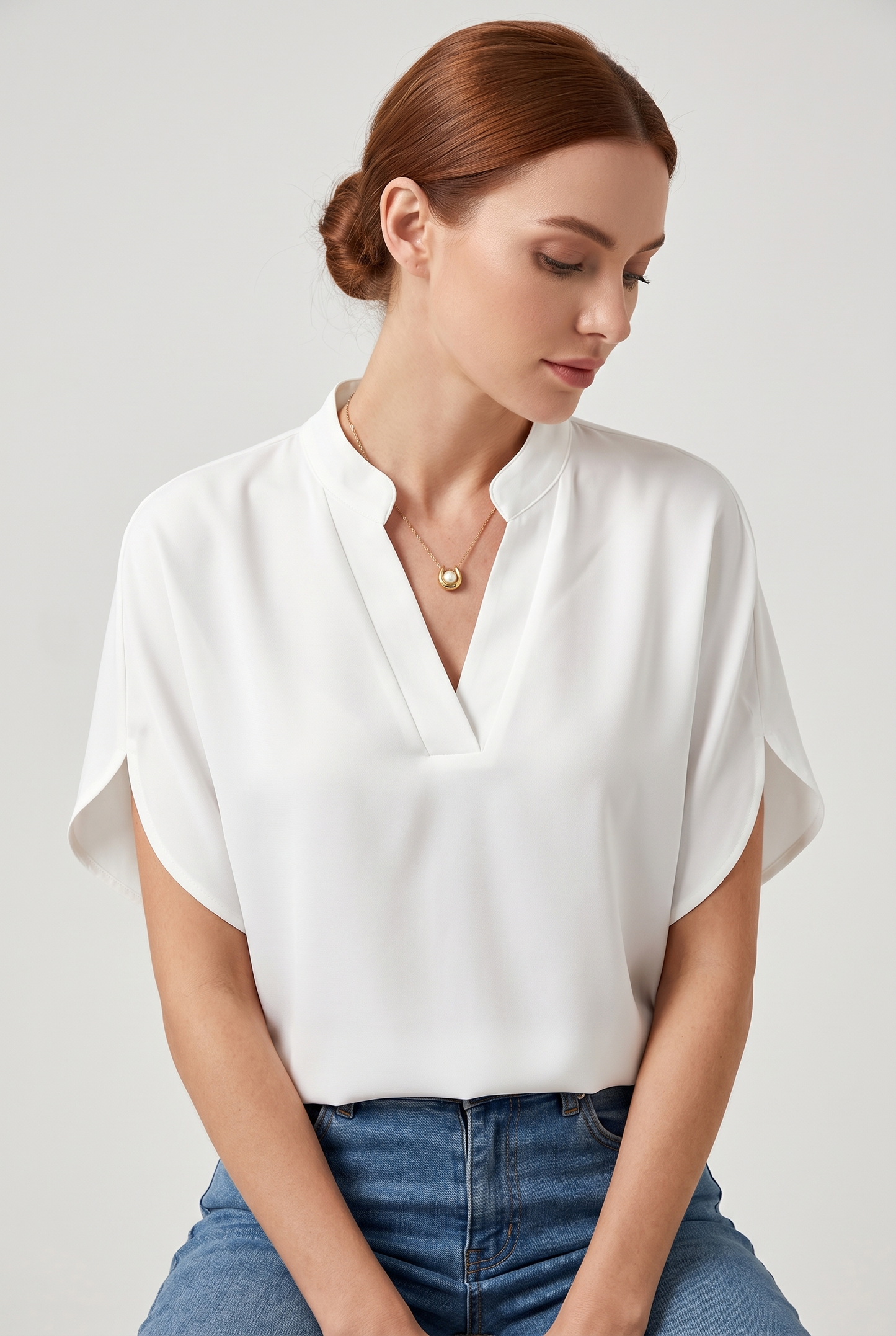 Blouse Women - Relaxed Fit V Neck Blouse