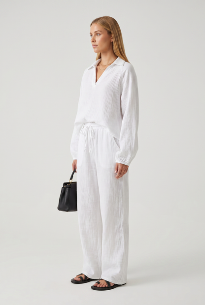Set Women - Two-Piece Loungewear Set with Loose Trousers