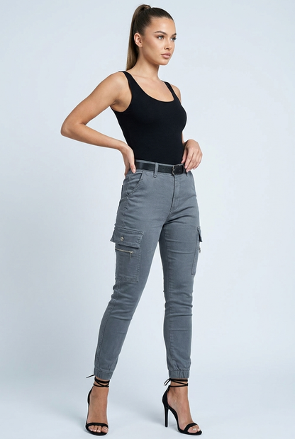 Jeans Women - Cargo Denim with Utility Pockets