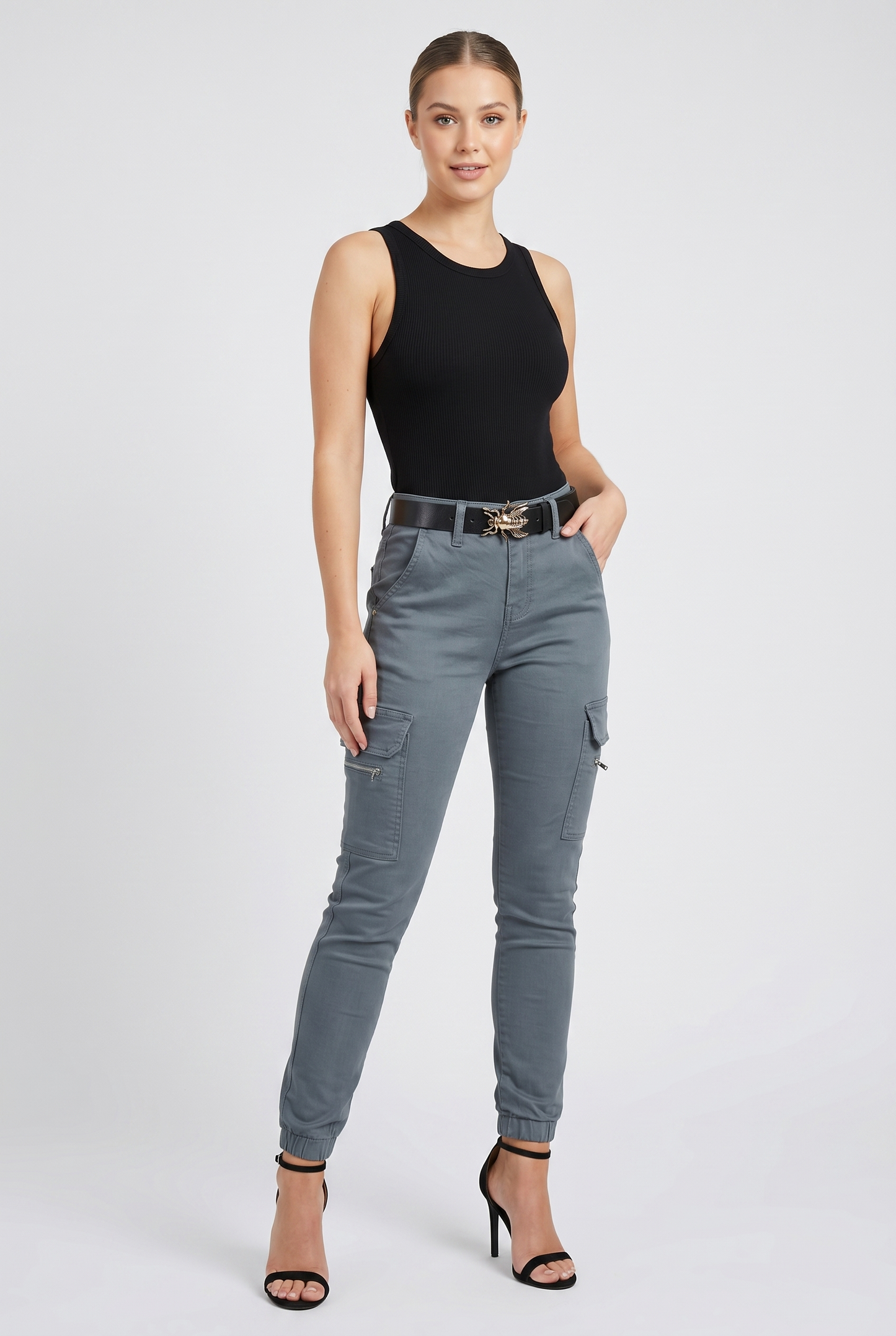 Jeans Women - Cargo Denim with Utility Pockets