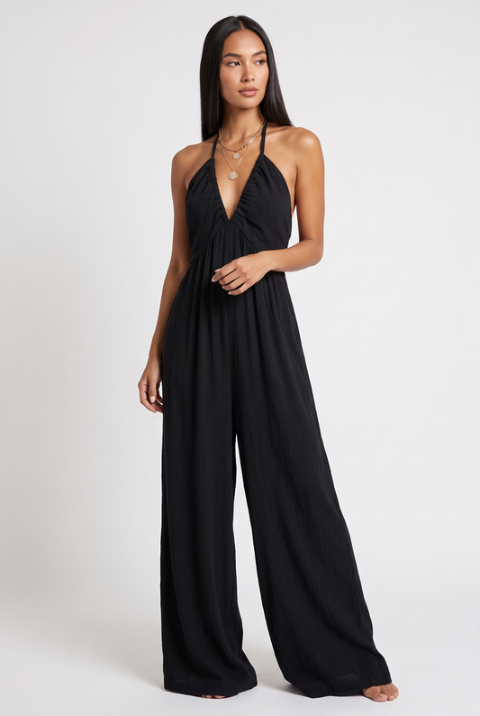 Jumpsuit Women - Backless V-Neck Jumpsuit