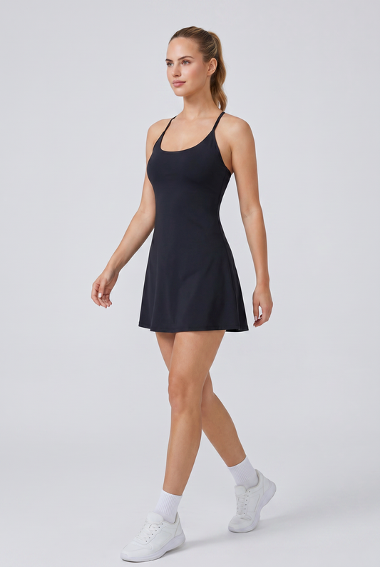 Dress Women - Two-in-One Active Dress with Built-In Shorts