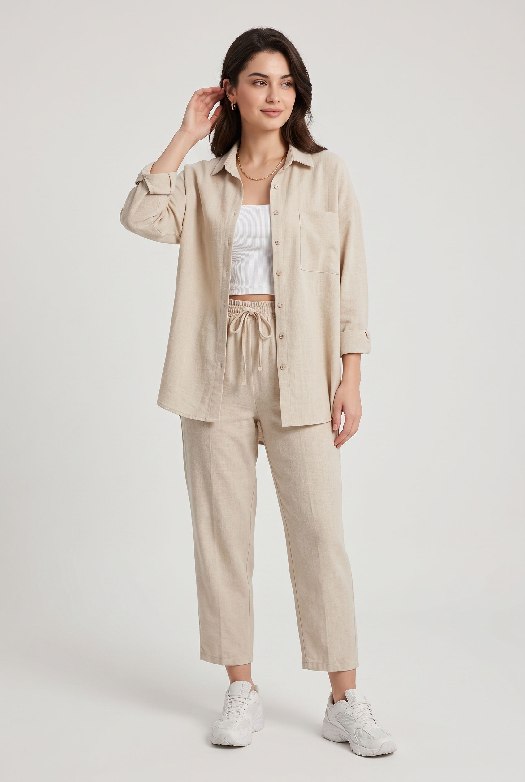 Set Women - Linen Two-Piece Outfit