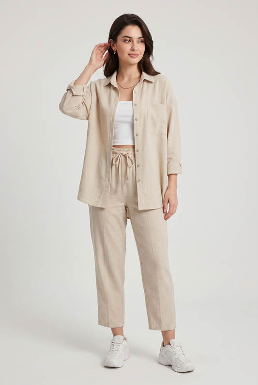 Set Women - Linen Two-Piece Outfit