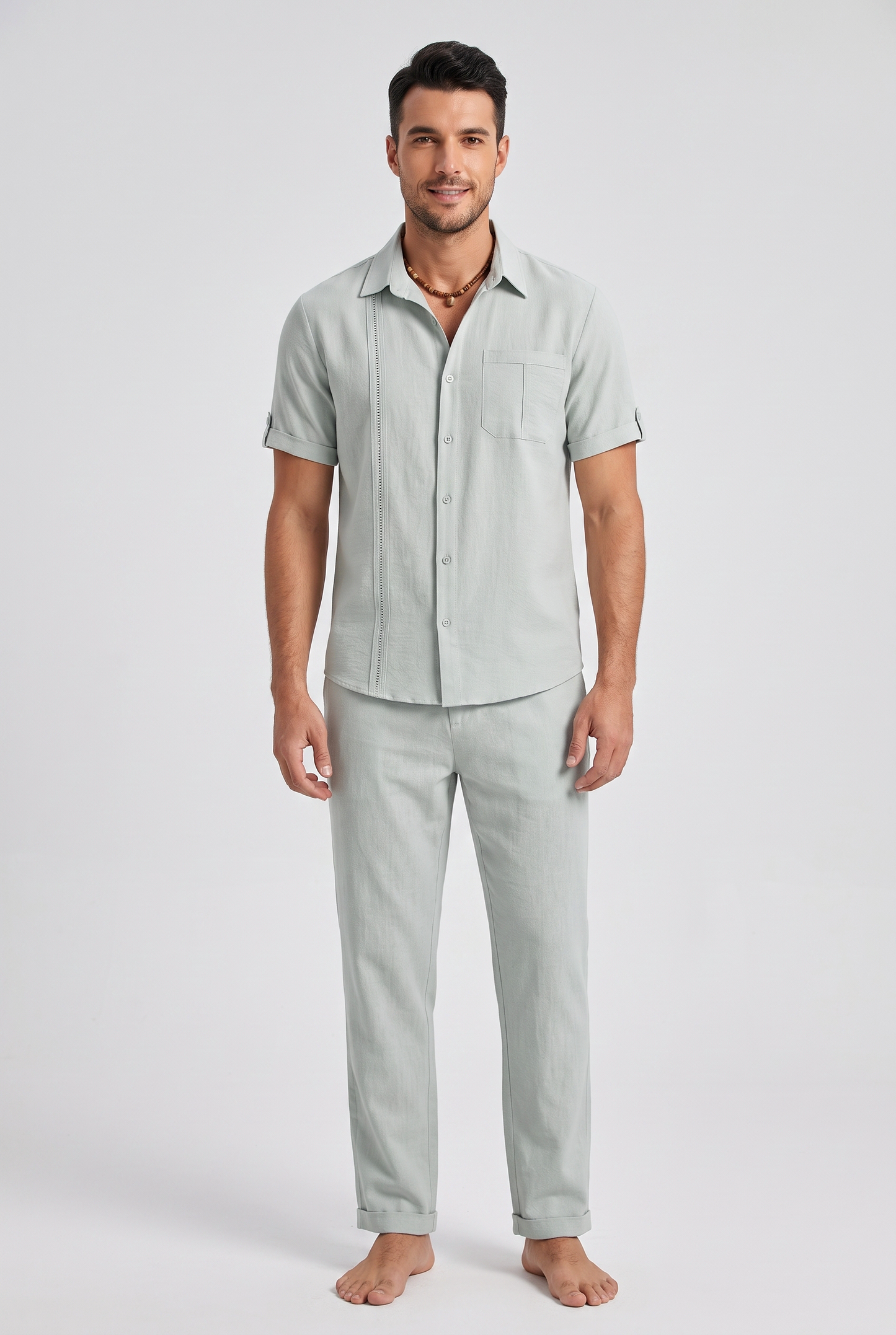 Set Men - Linen-Blend Two-Piece Outfit