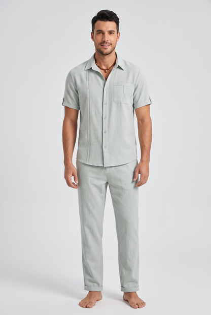 Set Men - Linen-Blend Two-Piece Outfit