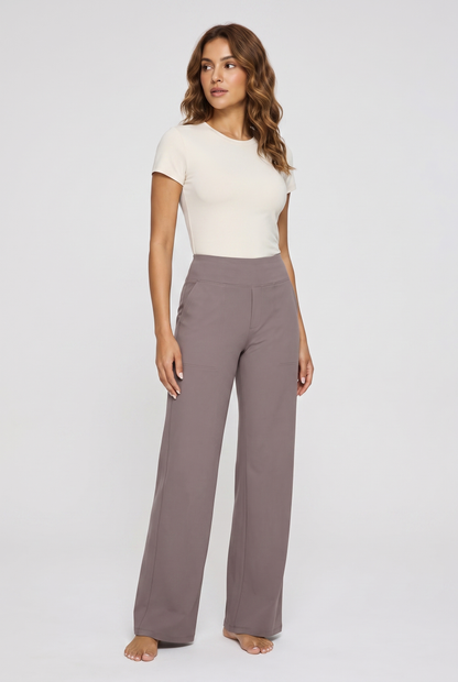 Trousers Women - Stretch High Waist Trousers with Pockets