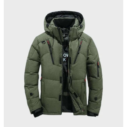 Jacket Men - Hooded Puffer with Padded Insulation and Zip Pockets