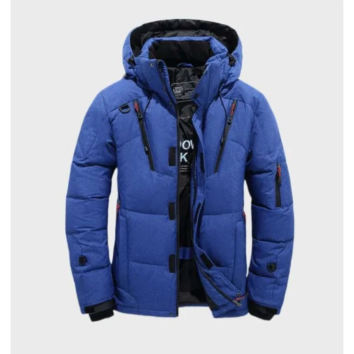 Jacket Men - Hooded Puffer with Padded Insulation and Zip Pockets
