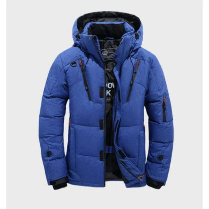 Jacket Men - Hooded Puffer with Padded Insulation and Zip Pockets