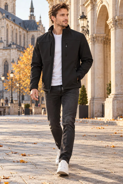 Jacket Men - Three-Layer Softshell Windproof Design