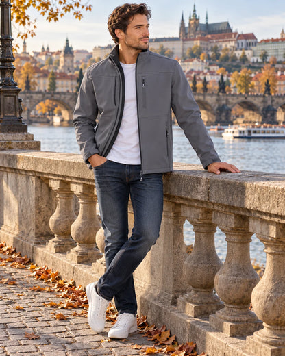 Jacket Men - Three-Layer Softshell Windproof Design