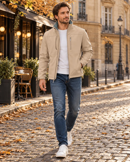 Jacket Men - Three-Layer Softshell Windproof Design
