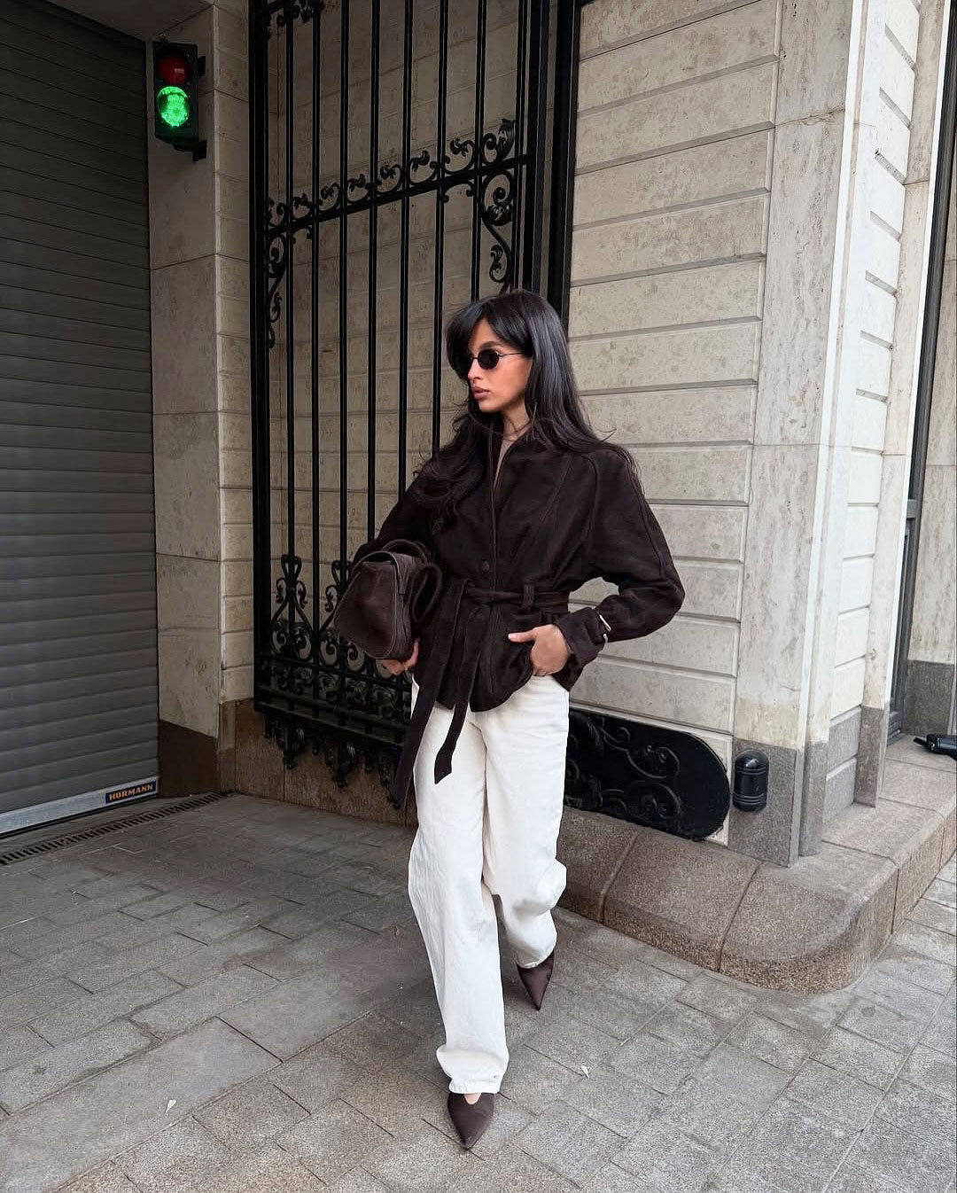 Jacket Women - Belted Button Front Jacket with Pointed Collar