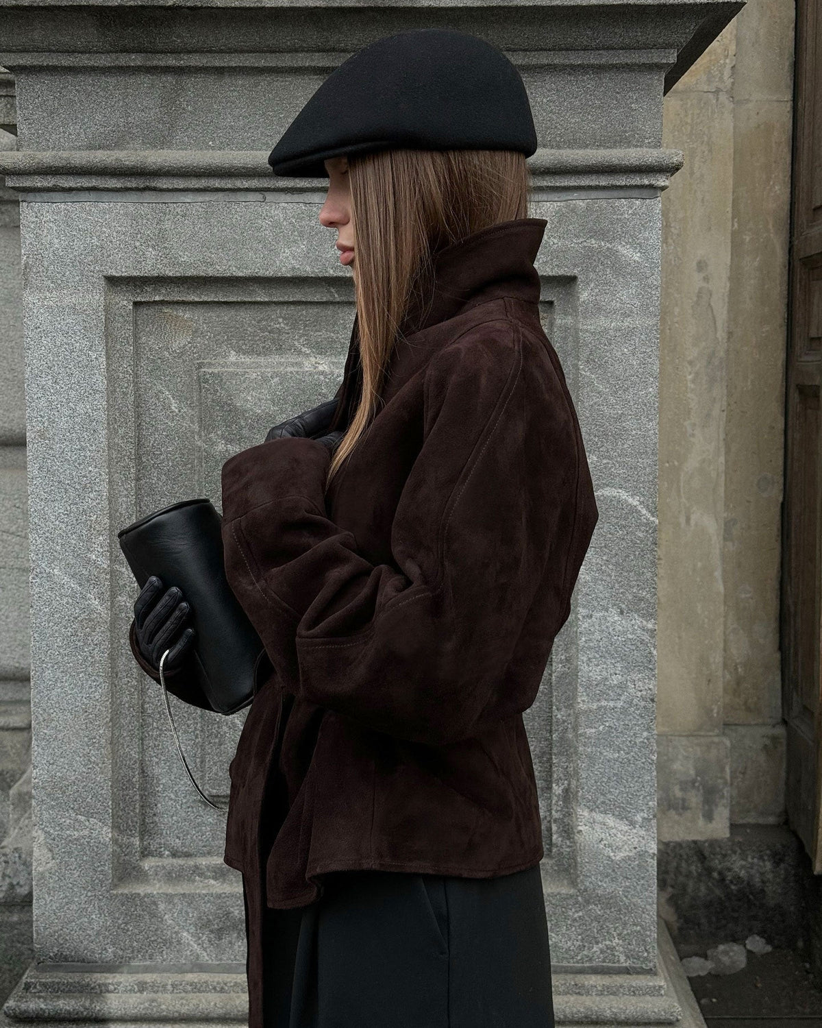 Jacket Women - Belted Button Front Jacket with Pointed Collar