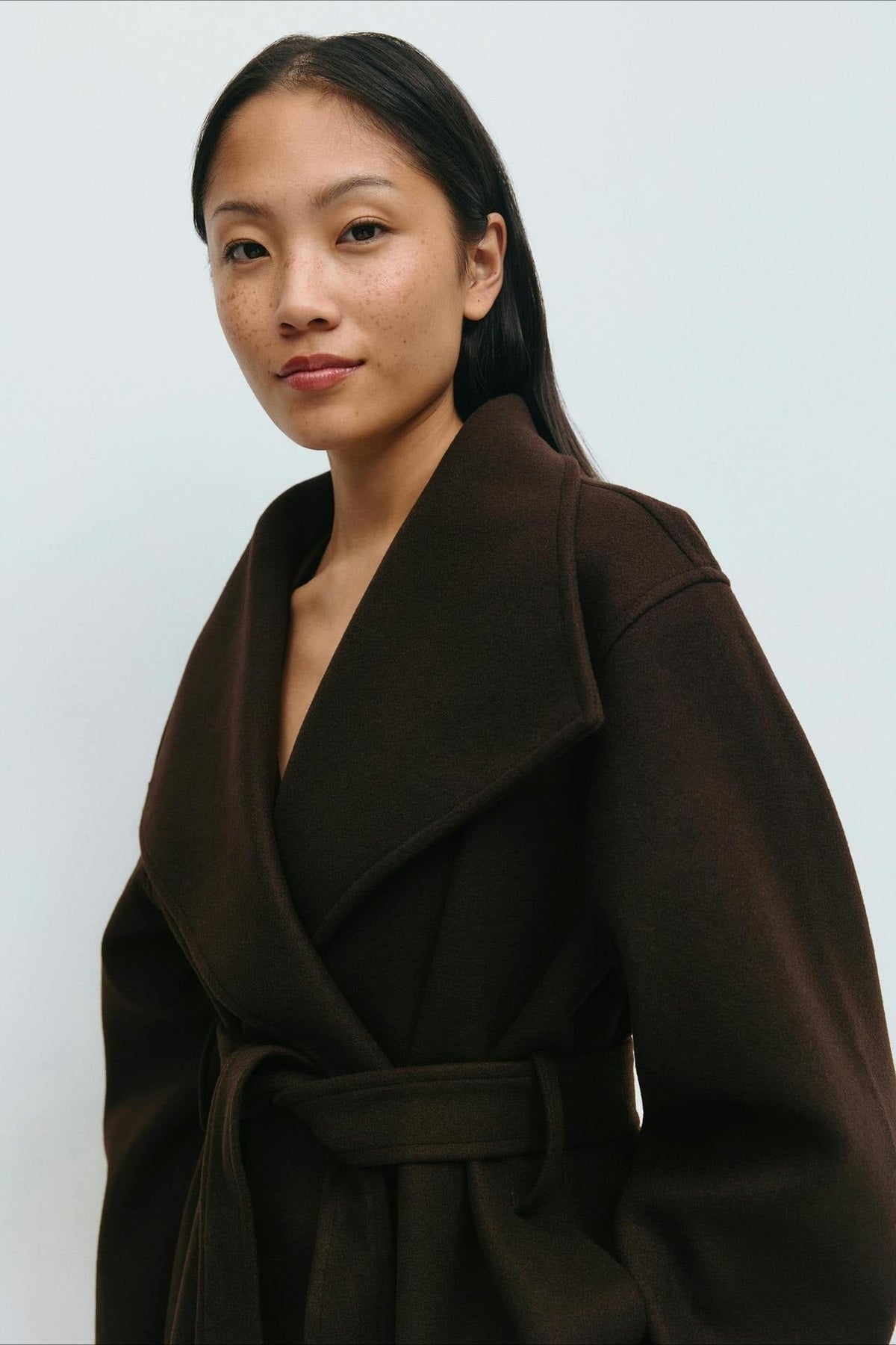 Jacket Women - Belted Wrap Jacket with High Collar