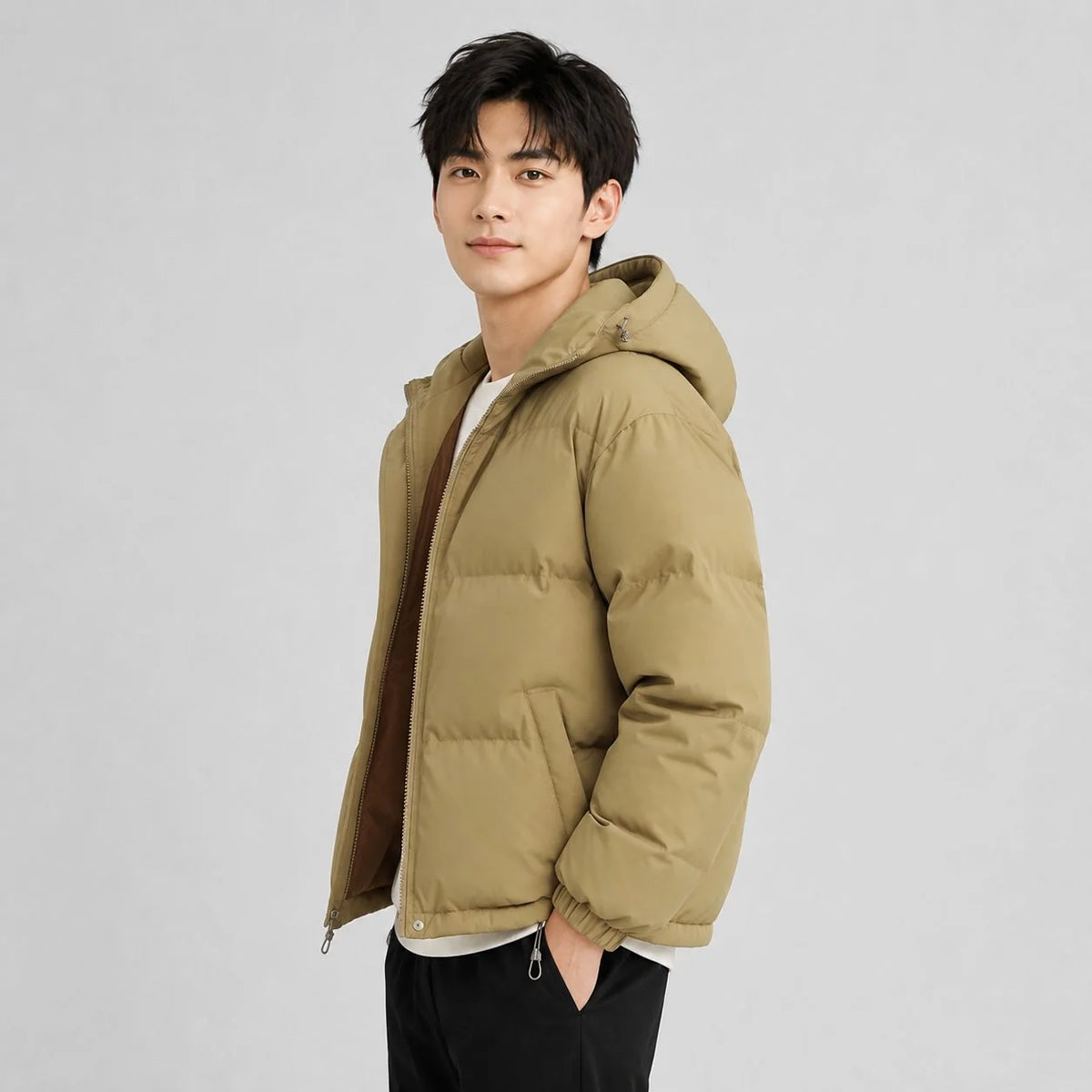 Jacket Women - Hooded Puffer Jacket with Quilted Panels