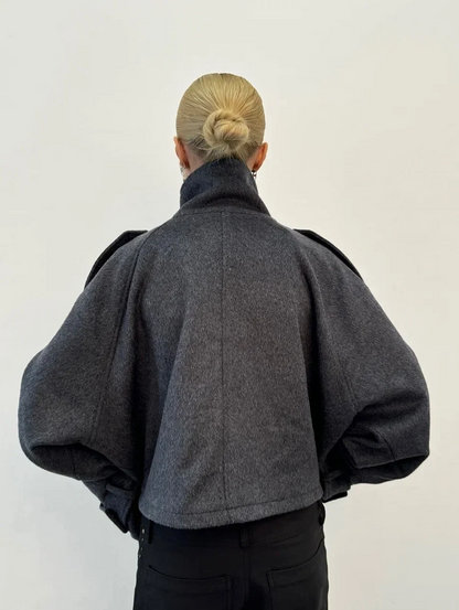 Jacket Women - Oversized Batwing Jacket with Button Front