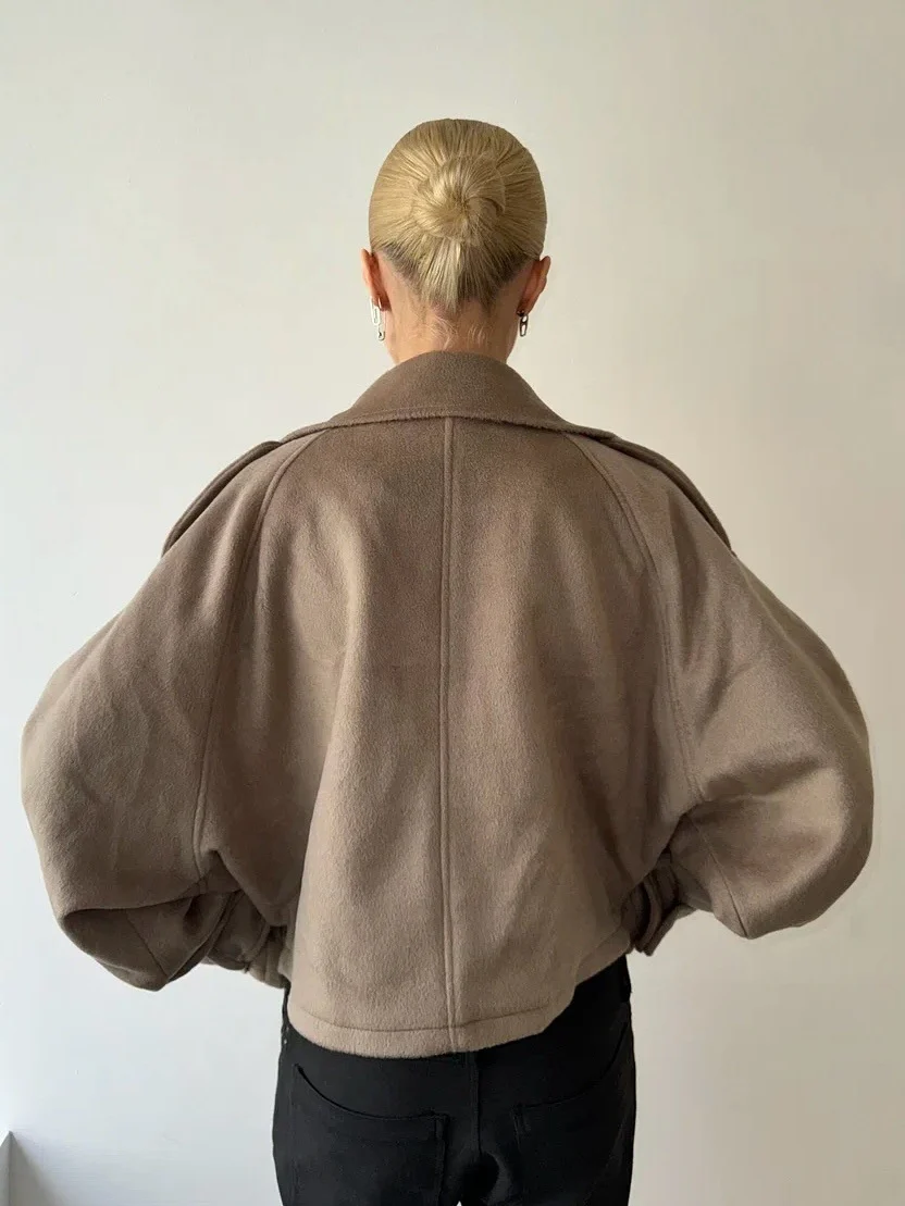 Jacket Women - Oversized Batwing Jacket with Button Front