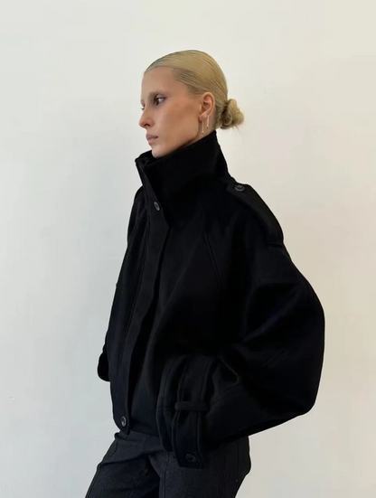 Jacket Women - Oversized Batwing Jacket with Button Front