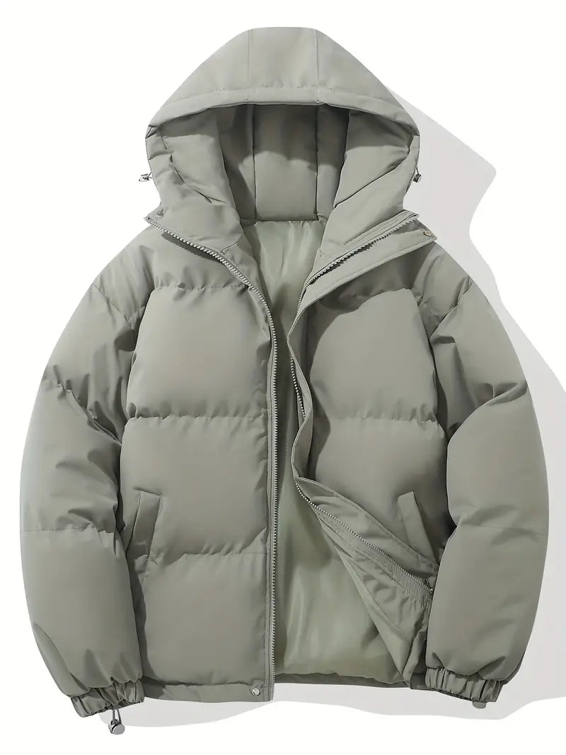 Jacket Women - Quilted Puffer with Stand Collar and Relaxed Fit