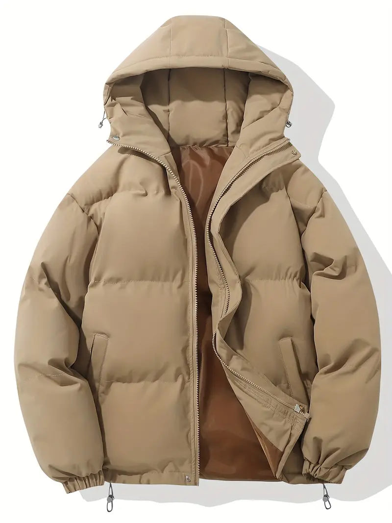 Jacket Women - Quilted Puffer with Stand Collar and Relaxed Fit