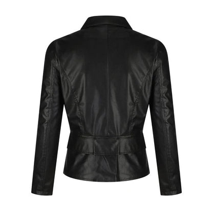 Jacket Women - Quilted Sleeve Biker with Asymmetric Zip Front