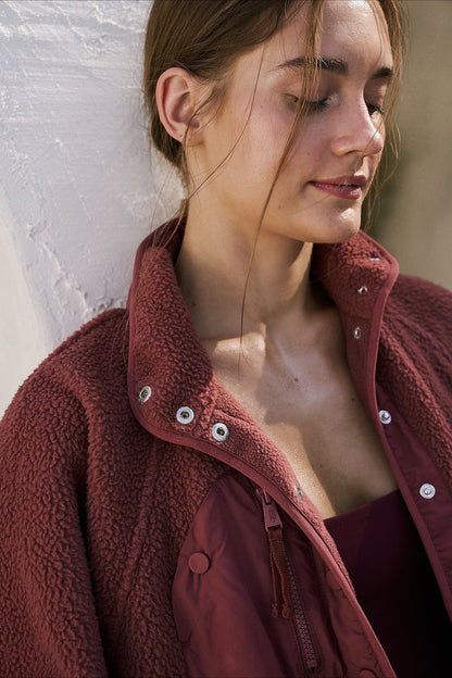 Jacket Women - Sherpa Utility Jacket with Zip Pockets