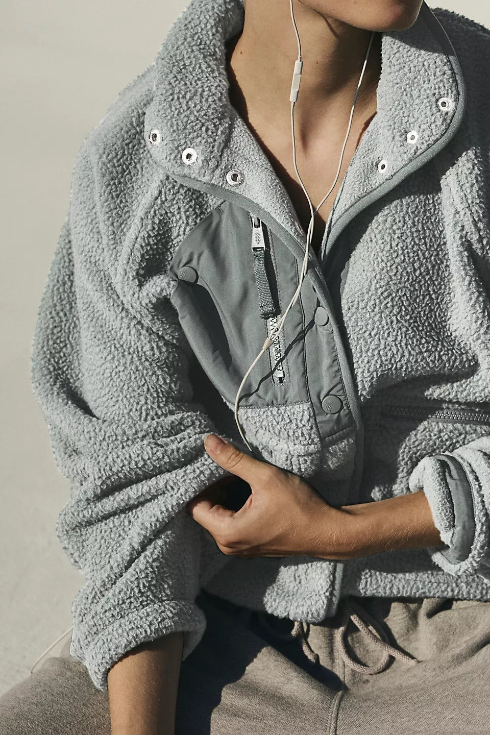 Jacket Women - Sherpa Utility Jacket with Zip Pockets