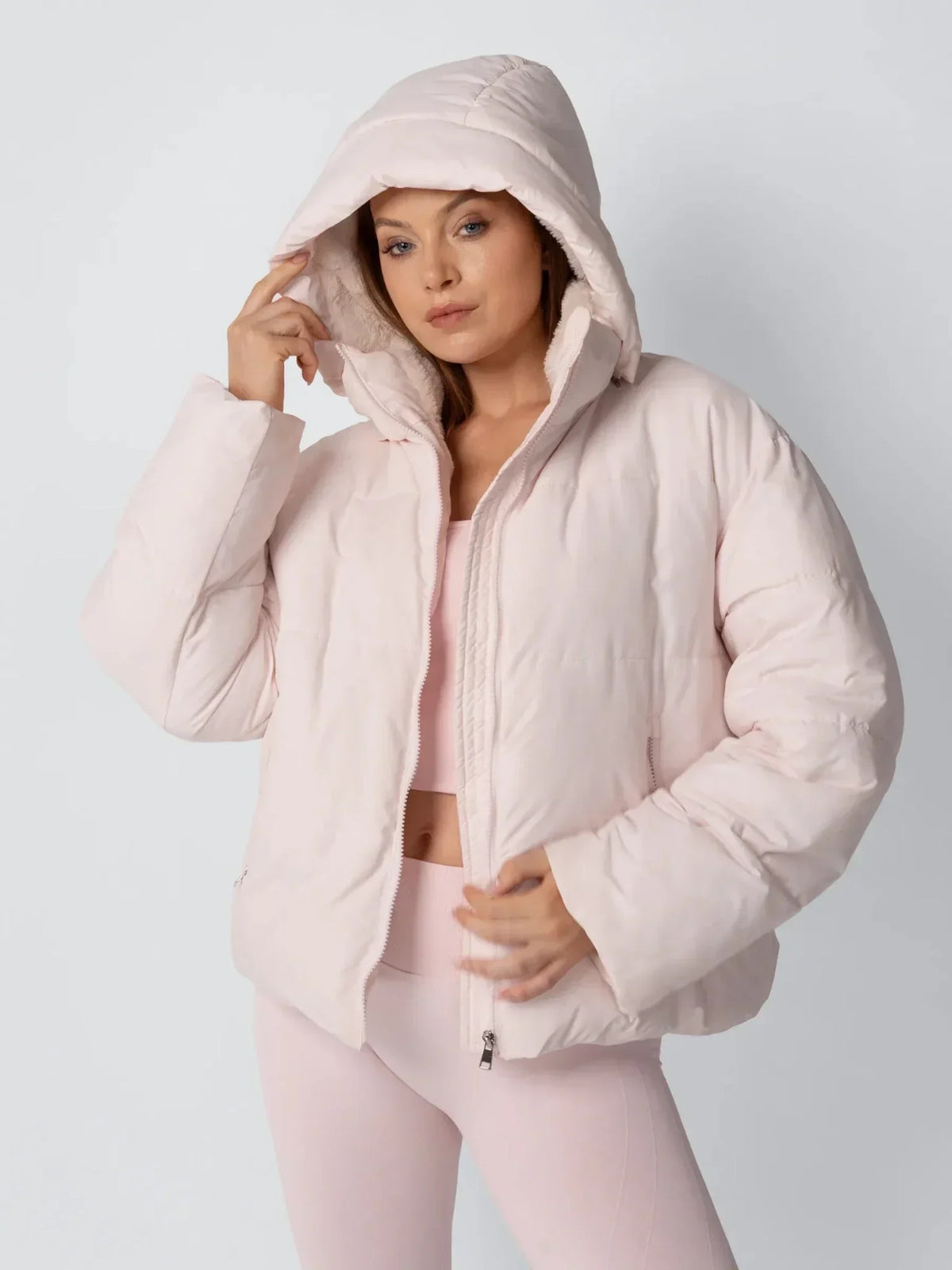 Jacket Women - Short Puffer with Removable Hood