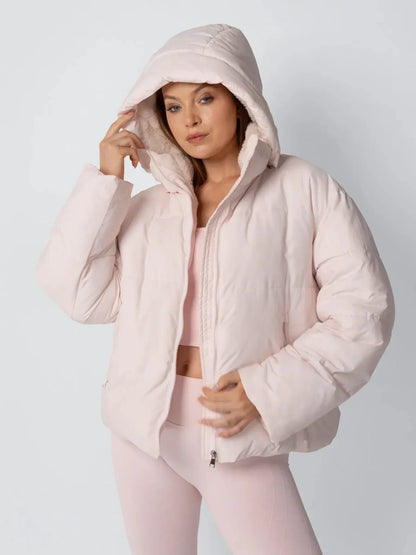 Jacket Women - Short Puffer with Removable Hood