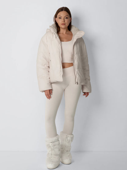 Jacket Women - Short Puffer with Removable Hood