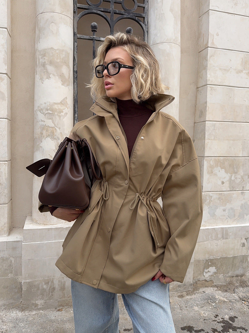 Jacket Women - Utility Jacket with Drawstring Waist