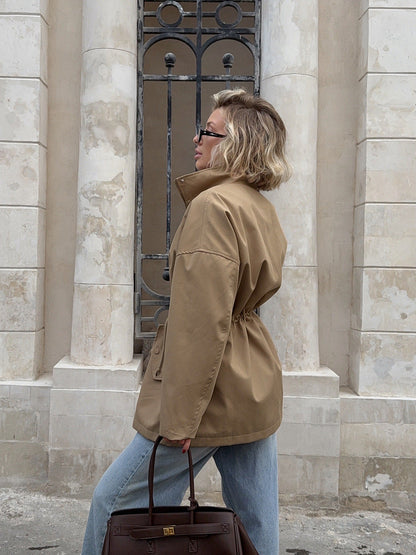 Jacket Women - Utility Jacket with Drawstring Waist