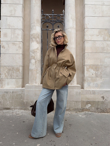 Jacket Women - Utility Jacket with Drawstring Waist