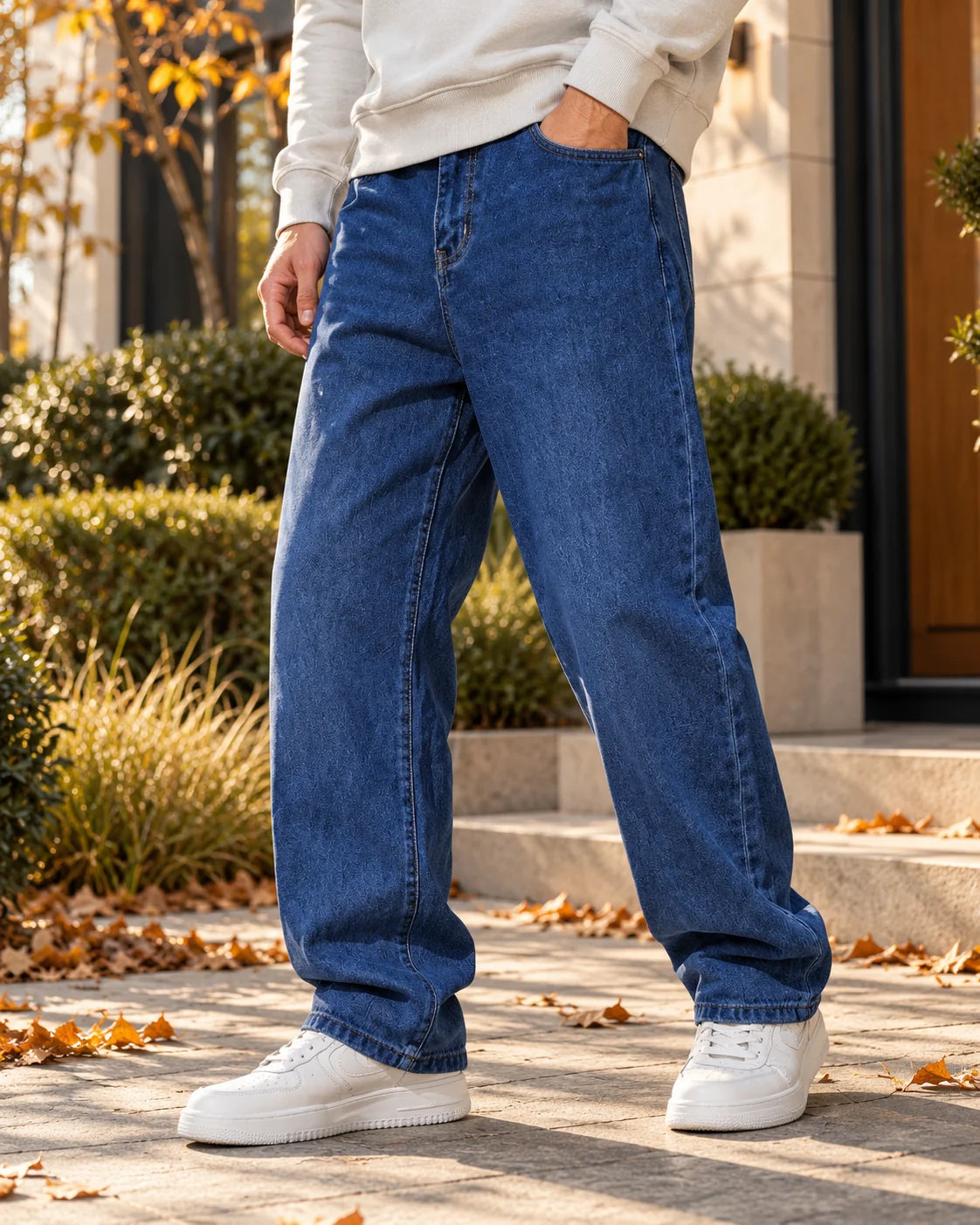 Jeans Men - Baggy Relaxed Fit Denim with Wide Legs